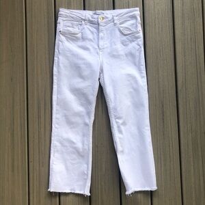Zara White Classic 5 Pocket Ankle Cropped Jeans Size 8